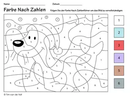 Vorschau - Arbeitsblätter - Farbe nach Zahlen - Weihnachten Seehund - Deckblatt