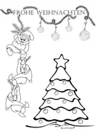 Vorschau - Mal- und Bastelvorlagen - 4 weihnachtliche Ausmalbilder Karten Freebie Weihnachten - Seite 3