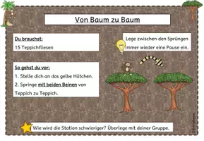 Vorschau - Stationenlernen - Stationskarten Sport: Im Affendschungel (Klasse 2-4) - Seite 3