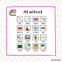Vista previa - Hojas de trabajo - At home and at school (pictos) - Portada