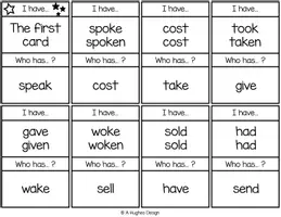 Vorschau - Spiele - I have... who has...? Irregular verbs 2 - Seite 2