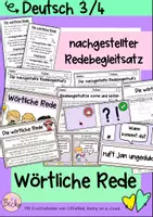 Vorschau - Arbeitsblätter - Wörtliche Rede (nachgestellter Redebegleitsatz) - Deckblatt
