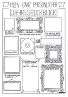 Vorschau - Arbeitsblätter - Jahresrückblick zum Ausfüllen, Deutsch, Englisch, blanko, Reflexion, - Deckblatt