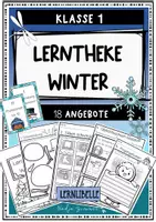 Vorschau - Unterrichtsreihen - Lerntheke Winter - Klasse 1 - Lernwerkstatt - 18 fächerübergreifende Angebote für den Winter, Grundschule - Deckblatt