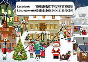 Vorschau - Arbeitsblätter - Lesespurgeschichte Geschenk Weihnachten Lesen Leseverständnis Klasse 1-4 - Seite 2
