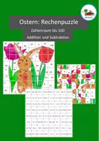 Vorschau - Spiele - Mathe: Rechenpuzzle: Ostern: Addition und Subtraktion im Zahlenraum bis 100 - Deckblatt