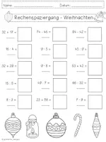 Vorschau - Arbeitsblätter - Rechenspaziergang WEIHNACHTEN Grundrechenarten Zahlenraum 100 - 2 Differenzierungen - Klasse 2 - Seite 2