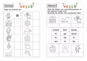 Vorschau - Arbeitsblätter - Wochenhausaufgabe Weihnachten Klasse 1 2 - Seite 2