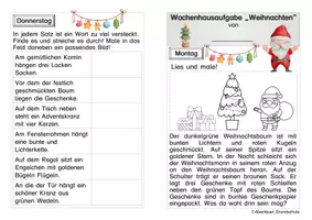 Vorschau - Arbeitsblätter - Wochenhausaufgabe Weihnachten Klasse 1 2 - Seite 3