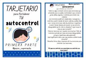 Vista previa - Hojas de trabajo - TARJETAS AZUL AUTOCONTROL - atención a la diversidad - Portada