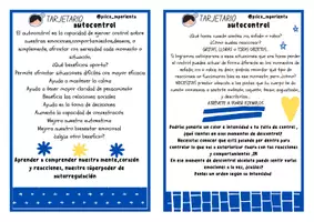 Vista previa - Hojas de trabajo - TARJETAS AZUL AUTOCONTROL - atención a la diversidad - página 1