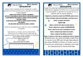 Vista previa - Hojas de trabajo - TARJETAS AZUL AUTOCONTROL - atención a la diversidad - página 3