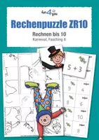 Vorschau - Arbeitsblätter - Rechenpuzzle ZR10 - Rechnen bis 10 - Fasching, Karneval - Deckblatt