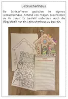 Vorschau - Arbeitsblätter - Mein Lebkuchenhaus - Schreibanlass und Bastelvorlage zu Weihnachten - Seite 1