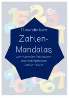 Vorschau - Mal- und Bastelvorlagen - 11 wunderbare Zahlen-Mandalas zum Ausmalen, Nachspuren und Weiterführen - Deckblatt