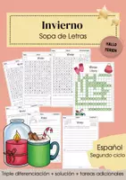 Vorschau - Arbeitsblätter - Sopa de Letras / Suchsel - Invierno (Español) - Deckblatt