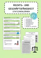 Vorschau - Stundenentwürfe - Stationenlernen Rechts- und Geschäftsfähigkeit - Deckblatt