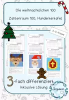 Vorschau - Arbeitsblätter - Hundertertafel | Orientierung | Malen | Weihnachten - Deckblatt