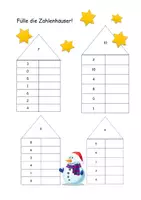 Vorschau - Arbeitsblätter - Zahlenhäuser winterlich 7 bis 10 - Deckblatt