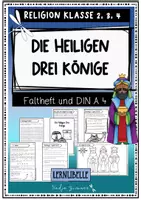 Vorschau - Arbeitsblätter - Die Heiligen Drei Könige - Epiphanias, Dreikönigsfest - Faltheft/ Mini-Heft oder als DIN A 4 Arbeitsblätter Religion Grundschule - Deckblatt
