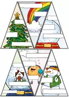 Vorschau - Mal- und Bastelvorlagen - Tannenbaum Dreiecke 🎄 Mosaik - Gemeinschaftsbild Poster PAKET Winter Weihnachten - Seite 3