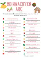 Vorschau - Arbeitsblätter - Weihnachten ABC - Finde zu jedem Buchstaben das passende Wort - Seite 2