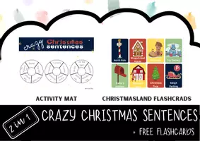 Vista previa - Unidades / Secuencias / Situaciones de Aprendizaje - CHRISTMAS - Crazy Christmas Sentences + Flashcards - página 1