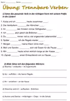 Vorschau - Arbeitsblätter - Trennbare Verben - Merkeintrag und Übung "Im Supermarkt" DaZ / Deutsch - Seite 1