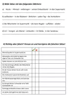 Vorschau - Arbeitsblätter - Trennbare Verben - Merkeintrag und Übung "Im Supermarkt" DaZ / Deutsch - Seite 2