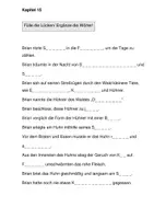 Vorschau - Arbeitsblätter - Lückentext u. Rätsel zum 15. Kapitel des Jugendbuches "Allein in der Wildnis" - Deckblatt