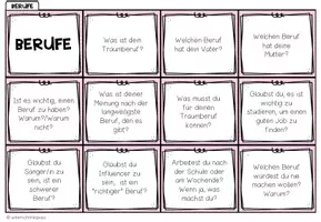 Vorschau - Aufgabenkarten - Berufe und Berufswelt – Gesprächskarten und Sprechanlässe | Plauderkärtchen - Seite 1