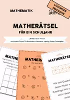 Vorschau - Arbeitsblätter - Matherätsel MIT LÖSUNGEN - 4 LEVELS - VERSCHIEDENE THEMEN - Deckblatt