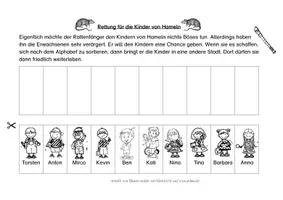 Vorschau - Präsentationen/Tafelbilder - Rattenfänger von Hameln - Alphabet - Seite 1