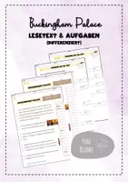 Vorschau - Arbeitsblätter - Buckingham Palace Lesetext & Aufgaben - Deckblatt