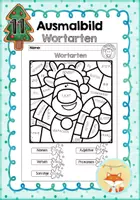 Vorschau - Arbeitsblätter - Weihnachten - Ausmalbild zu den Wortarten - Deckblatt