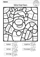 Vorschau - Arbeitsblätter - Weihnachten - Ausmalbild zu den Wortarten - Seite 2