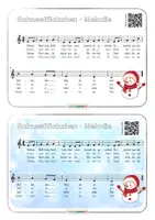 Vorschau - Arbeitsblätter - Musik Grundschule Schneeflöckchen Weißröckchen ❄️ QR zum Playalong Video + Noten - Seite 1