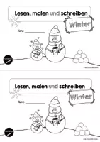 Vorschau - Arbeitsblätter - Lesen malen und schreiben | Familie Schneemann - Seite 1