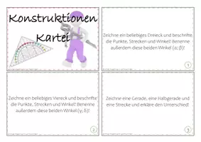 Vorschau - Aufgabenkarten - Konstruktionen: Aufgabenkarten - Seite 1