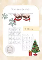 Vorschau - Arbeitsblätter - Stationenbetrieb WinterWeihnachten grundschulmaterialien - Deckblatt