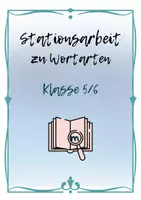 Vorschau - Unterrichtsreihen - Wortarten Stationsarbeit Unterrichtsmaterial Deutsch Klasse 5–6 Arbeitsblätter differenziert mit Lösungen - Seite 1