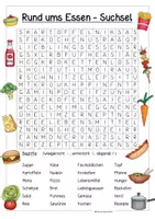 Vorschau - Arbeitsblätter - Rund ums Essen - Suchsel/ABC - Deckblatt