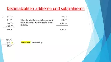 Vorschau - Präsentationen/Tafelbilder - Mathematik: Dezimalzahlen addieren und subtrahieren - Seite 3