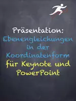 Vorschau - Präsentationen/Tafelbilder - Präsentation: Ebenengleichungen in der Koordinatenform - Deckblatt