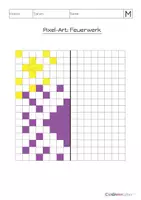 Vorschau - Arbeitsblätter - Mathe: Geometrie Achsensymmetrie - Pixelart - Silvester - Seite 2