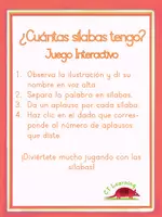 Vista previa - Juegos / Gamificación - ¿Cuántas silabas tengo? Juego Interactivo para el ordenador - página 1
