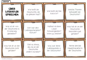 Vorschau - Fördermaterial/Inklusion - Literatur und Bücher – Gesprächskarten und Sprechanlässe | Plauderkärtchen - Seite 1