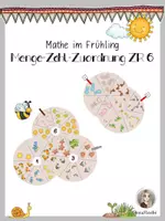 Vorschau - Spiele - Menge-Zahl-Zuordnung Klammerkarten Frühling ZR6 - Deckblatt