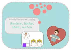 Vorschau - Arbeitsblätter - Rechts, links, oben, unten - AB 2 - Gebärdensprache - Deckblatt