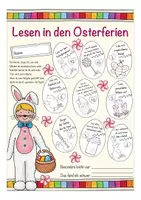 Vista previa - Hojas de trabajo - Osterferien Lesespass Hausaufgaben Deutsch / Alemán - Portada